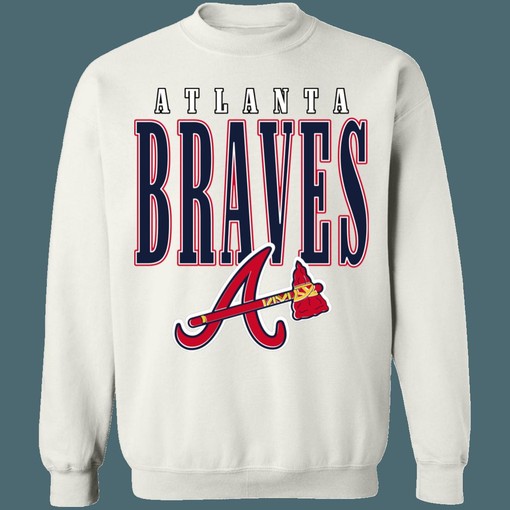 Atlanta Braves Vintage 90s MLB Crewneck Sweatshirt Hoodie Shirt for Baseball Fans - Vintage Style - Image 4
