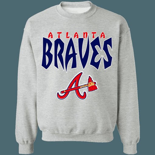 Atlanta Braves Vintage MLB Crewneck Sweatshirt Hoodie Shirt - Vintage Style