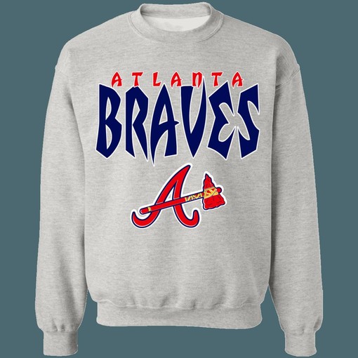 Atlanta Braves Vintage MLB Crewneck Sweatshirt Hoodie Shirt - Vintage Style - Image 3