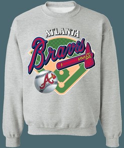 Atlanta Braves Vintage MLB Crewneck Sweatshirt Hoodie Shirt for Baseball Fans - Vintage Style