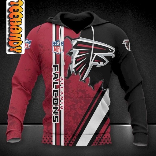 Atlanta Falcons 3D All-Over Print Hoodie with Graphic Design for NFL Fans