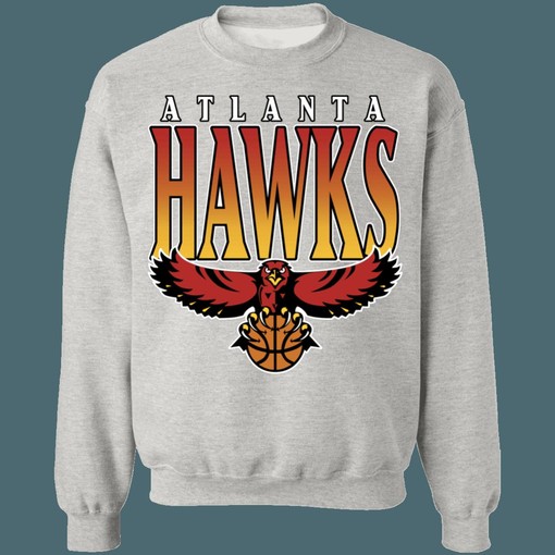 Atlanta Hawks Gradient Retro NBA Vintage Sweatshirt Hoodie Shirt for NBA Fans - Vintage Style - Image 4