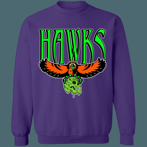 Atlanta Hawks Halloween Retro NBA Crewneck Sweatshirt Hoodie Shirt Gifts for NBA Fans - Vintage Style - Image 3