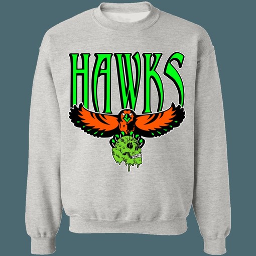 Atlanta Hawks Halloween Retro NBA Crewneck Sweatshirt Hoodie Shirt Gifts for NBA Fans - Vintage Style - Image 4