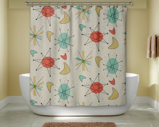 Atomic Decor Mid Century Modern Shower Curtain: Ideal for Your Modern Bathroom