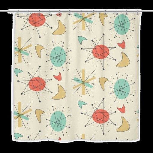 Atomic Decor Mid Century Modern Shower Curtain: Ideal for Your Modern Bathroom - Image 2