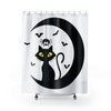 Atomic Kitty Shower Curtain, Halloween Backdrop, Fall Home Decor, Vintage Bathroom Set
