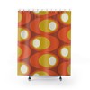 Atomic Star Shower Curtain, Mid Century Modern Bathroom Decor for a Retro Flair