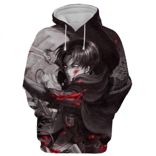 Attack On Titan Blood 3D Printed All Over Print Hoodie - Ideal for Anime Lovers