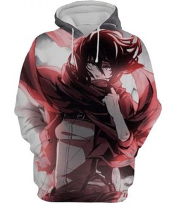 Attack on Titan Mikasa 3D Hoodie with All Over Print Design - Stylish and Cool
