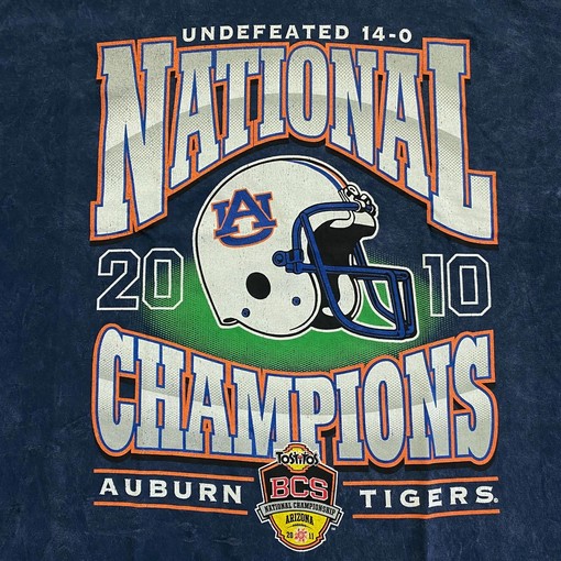 Auburn Tigers 2010 NCAA Football National Champions 2X T-Shirt Sweatshirt Hoodie Gifts for Fans - Retro Style - Image 2