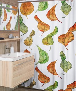 Autumn Leaves Shower Curtain with Leaf Shower Curtain Design for Your Fall Home Decor