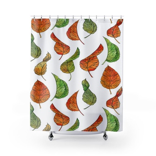 Autumn Leaves Shower Curtain with Leaf Shower Curtain Design for Your Fall Home Decor - Image 3