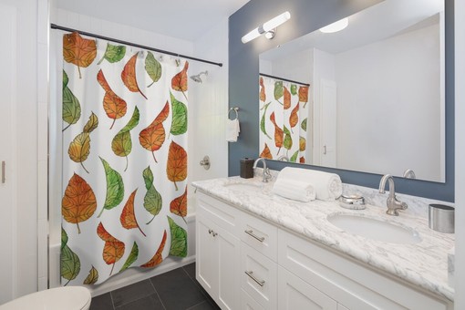 Autumn Leaves Shower Curtain with Leaf Shower Curtain Design for Your Fall Home Decor - Image 4