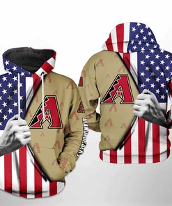 Awesome Design - Show Your Love for the US with Arizona Diamondbacks US Flag 3D Hoodie