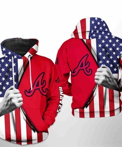 Awesome Design - Show Your Love for the US with Atlanta Braves US Flag 3D Hoodie