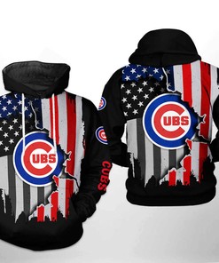 Awesome Design - Show Your Love for the US with Chicago Cubs US Flag 3D Hoodie