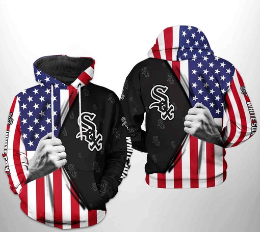 Awesome Design - Show Your Love for the US with Chicago White Sox US Flag 3D Hoodie