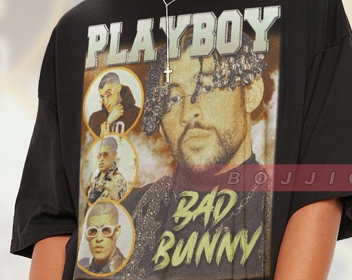 BAD BUNNY PLAYBOY T-shirt, Bad Bunny Benito Antonio Shirt, BadBunny Tribute Rap Shirt, Ocasio Vintage Tee - Image 2