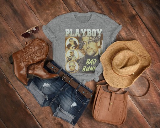 BAD BUNNY PLAYBOY T-shirt, Bad Bunny Benito Antonio Shirt, BadBunny Tribute Rap Shirt, Ocasio Vintage Tee - Image 3