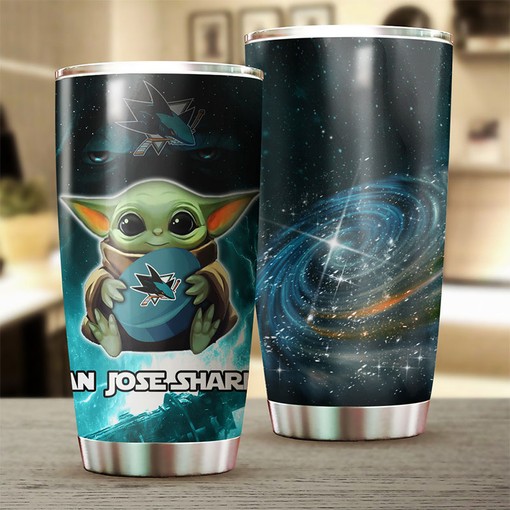 Baby Yoda Design Tumbler for NHL Fans San Jose Sharks NHL - Image 2