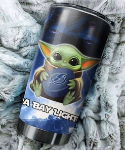 Baby Yoda Design Tumbler for Tampa Bay Lightning NHL Fans