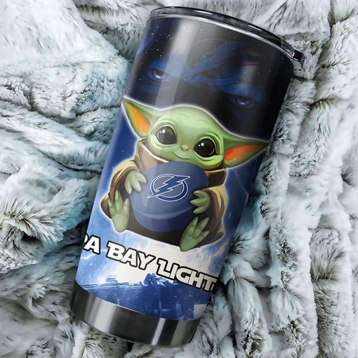 Baby Yoda Design Tumbler for Tampa Bay Lightning NHL Fans