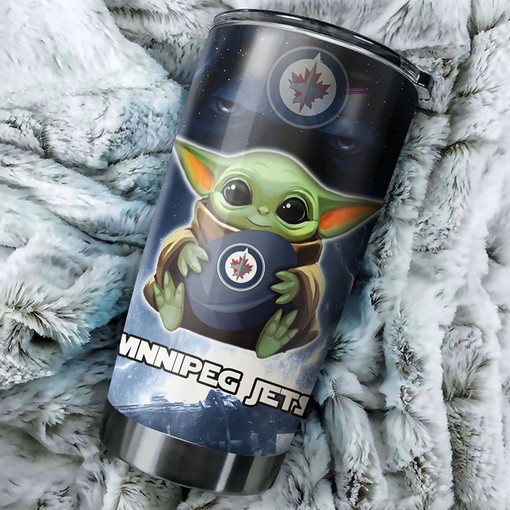 Baby Yoda Design Tumbler for Winnipeg Jets NHL Fans