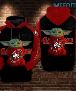 Baby Yoda Holding Logo All Over Print Hoodie - A Must for San Francisco 49ers Fans