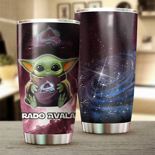 Baby Yoda Loves This Colorado Avalanche NHL Tumbler, You Will Too! with Sports Tumbler 20 oz - Image 2