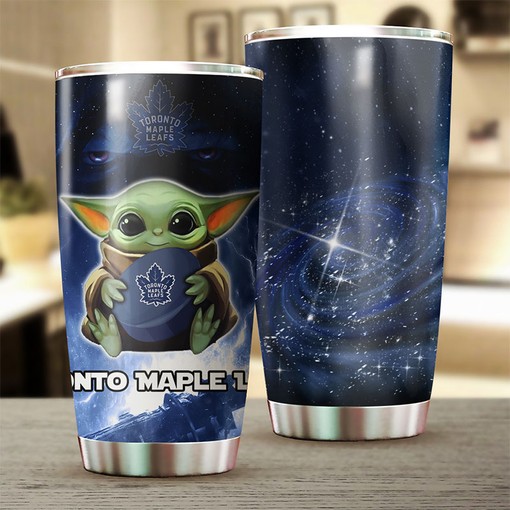 Baby Yoda Toronto Maple Leafs NHL Tumbler - A Must-Have for Fans - Image 2