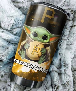 Baby Yoda and Personalized Design - Pittsburgh Pirates MLB Tumbler with Personalized Tumbler and Tumbler Gift for Fans