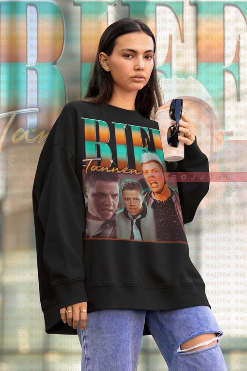 Back to Future Biff Tannen Sweatshirt, Thomas F. Wilson Homage Tee, Vintage Movie Shirts for Men
