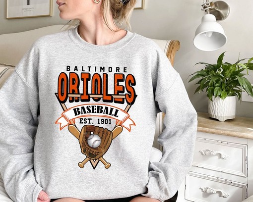 Baltimore Baseball Crewneck Sweatshirt, Vintage Baltimore MLB Shirt, Baseball Fan Gifts, College Shirts - Image 2