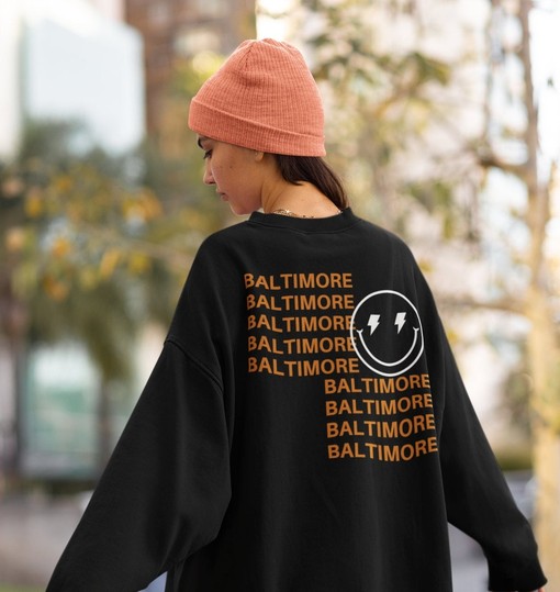 Baltimore Baseball Crewneck, Sweatshirt, Y2K Retro Fan Shirt