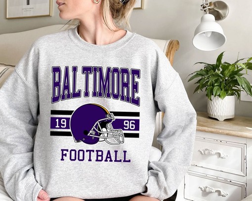 Baltimore Football Sweatshirt, Vintage Retro NFL Shirt for Fans - Image 2