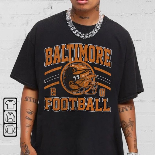 Baltimore Football Tee, Vintage Trending Gift for Fans
