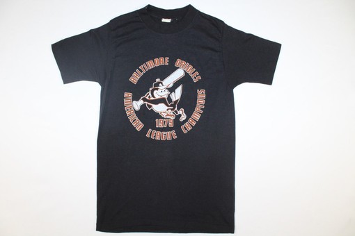 Baltimore Oriels 1979 American League Champions, MLB World Series Baseball State University Single Stitch T-Shirt