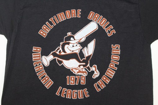 Baltimore Oriels 1979 American League Champions, MLB World Series Baseball State University Single Stitch T-Shirt - Image 2