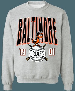 Baltimore Orioles 1901 Vintage MLB Crewneck Sweatshirt Hoodie for Baseball Fans