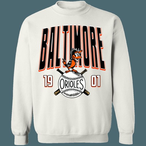 Baltimore Orioles 1901 Vintage MLB Crewneck Sweatshirt Hoodie for Baseball Fans - Image 3