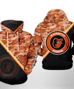 Baltimore Orioles All Over Print Camo Team 3D Hoodie - 3D Print Hoodie Full Size