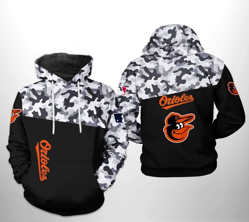 Baltimore Orioles All Over Print Camo Veteran 3D Hoodie - 3D Hoodies for Men Graphic