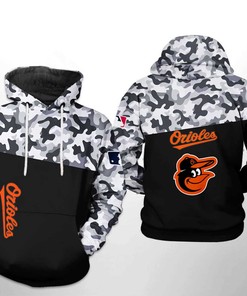 Baltimore Orioles All Over Print Camo Veteran 3D Hoodie Zipper - All Over Print Hoodies for Women