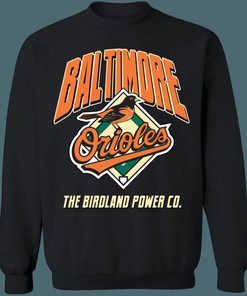 Baltimore Orioles BIRDLAND Vintage MLB Crewneck Sweatshirt Hoodie for Baseball Fans
