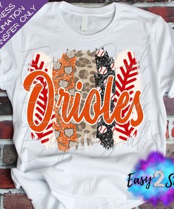 Baltimore Orioles Baseball Sublimation Transfer Print For Customized Designs with College Shirts