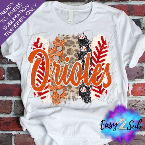 Baltimore Orioles Baseball Sublimation Transfer Print For Customized Designs with College Shirts