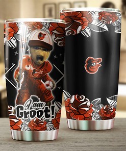 Baltimore Orioles I Am Groot Graphics Personalized Tumbler - Sports Tumbler 20oz