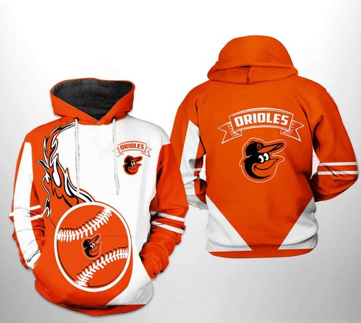 Baltimore Orioles MLB Classic All Over Print 3D Hoodie Zipper - Custom 3D Hoodies