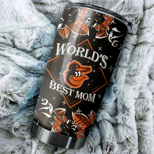 Baltimore Orioles MLB Tumbler for World's Best Mom with Iconic Logo and a Personal Touch - Image 2